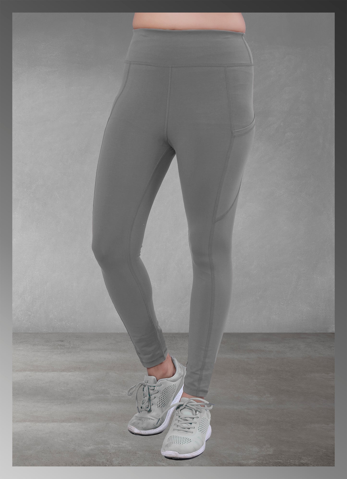 Latest Solid Grey Pocket Yoga Pants for Women's Online Shopping