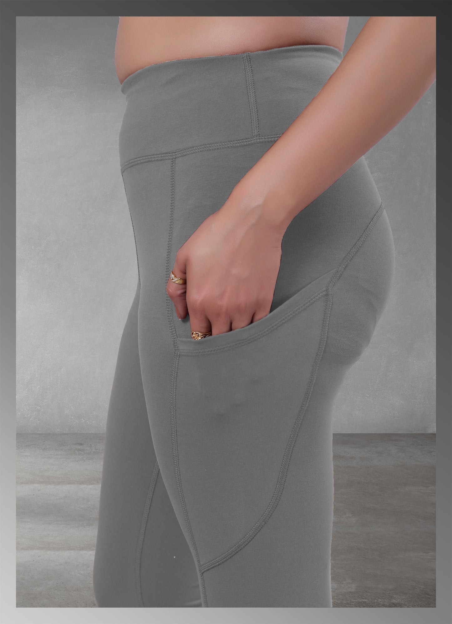 Latest Solid Grey Pocket Yoga Pants for Women's Online Shopping