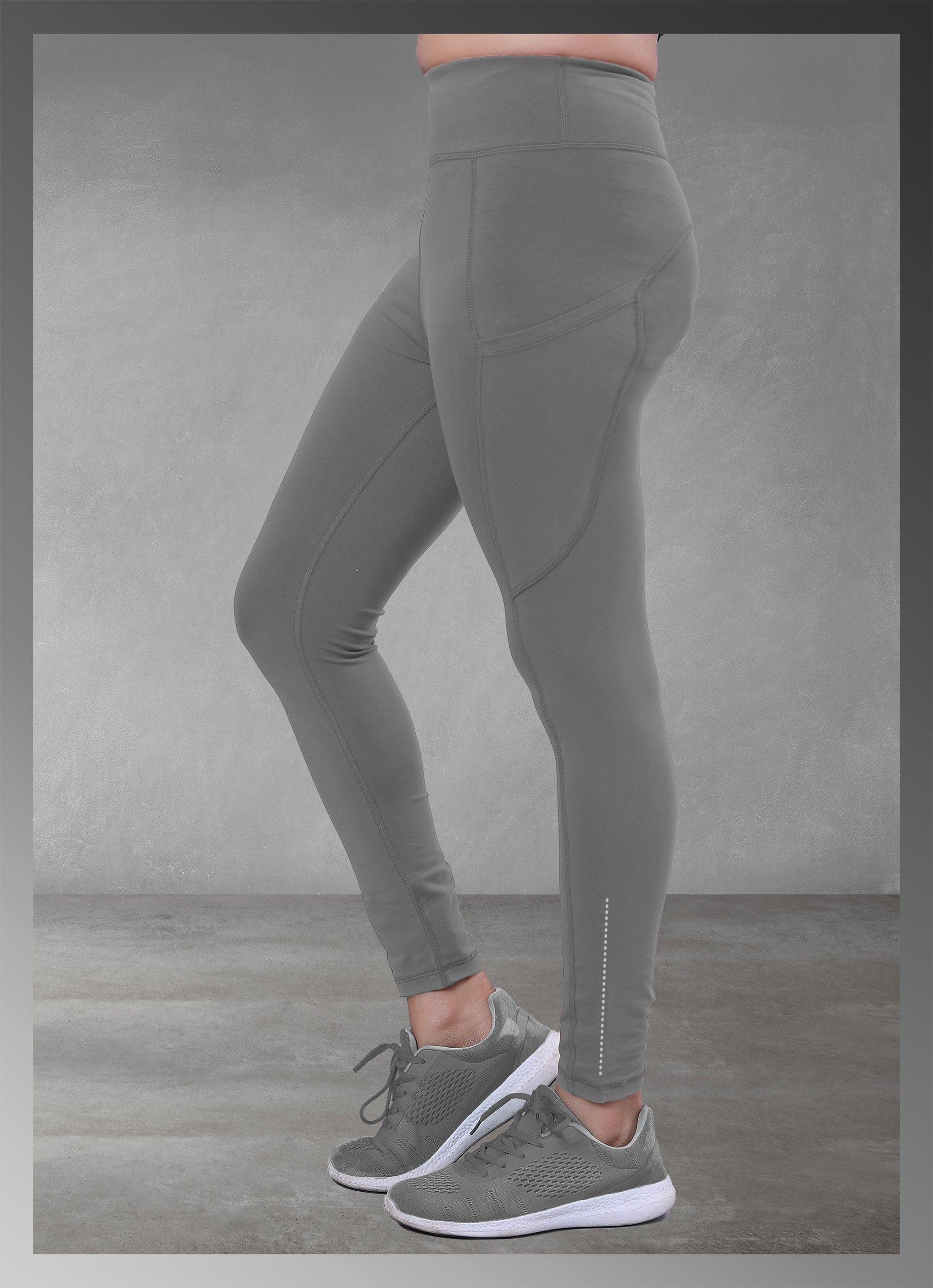 Latest Solid Grey Pocket Yoga Pants for Women's Online Shopping