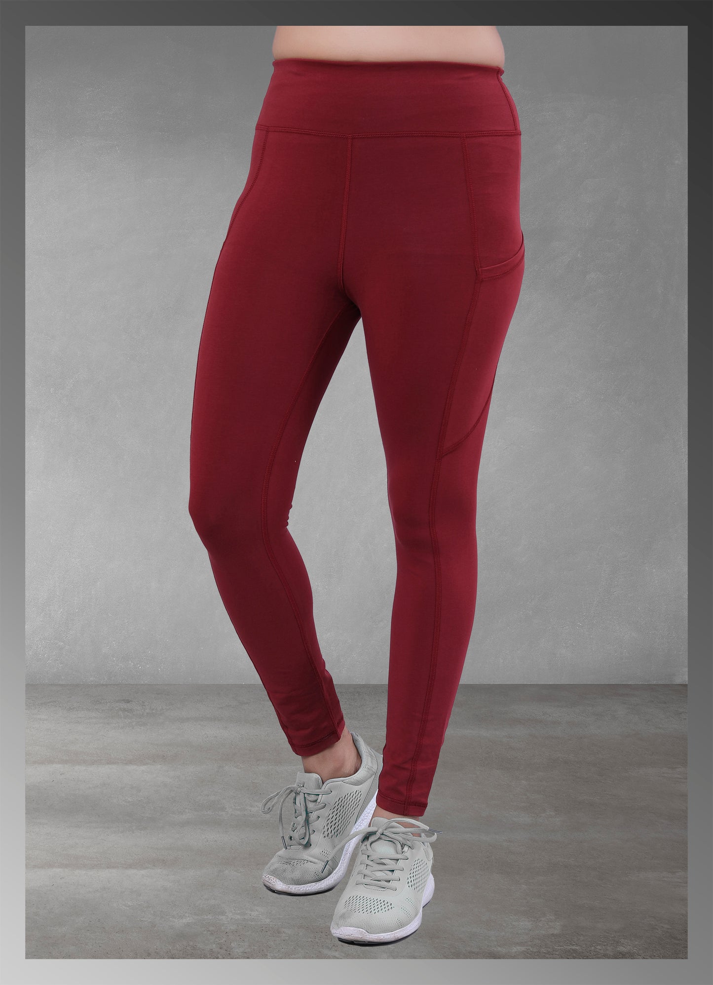 Maroon Collection of Yoga Wear with Side Pockets for Women's and Plus Size Collections