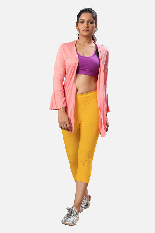 Buy womens mustard yellow capris online, featuring a fashionable design and flattering fit for any casual or smart-casual look