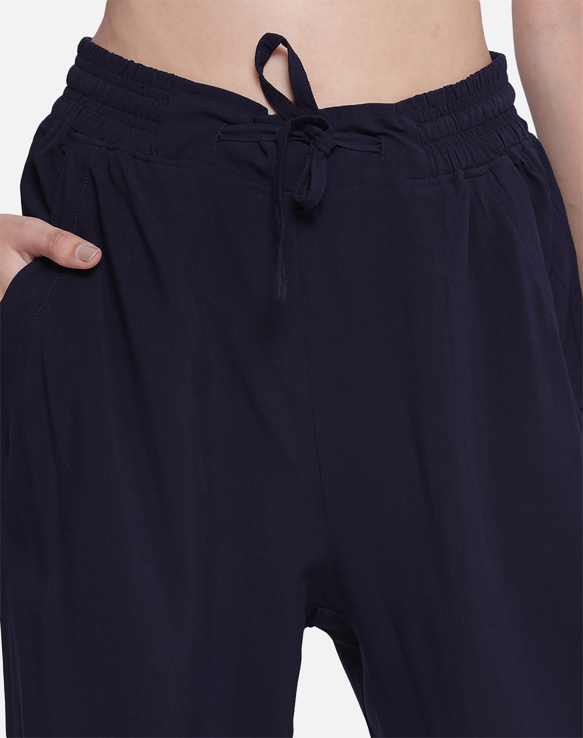 Cigarette Trousers for Women's - Navy Blue