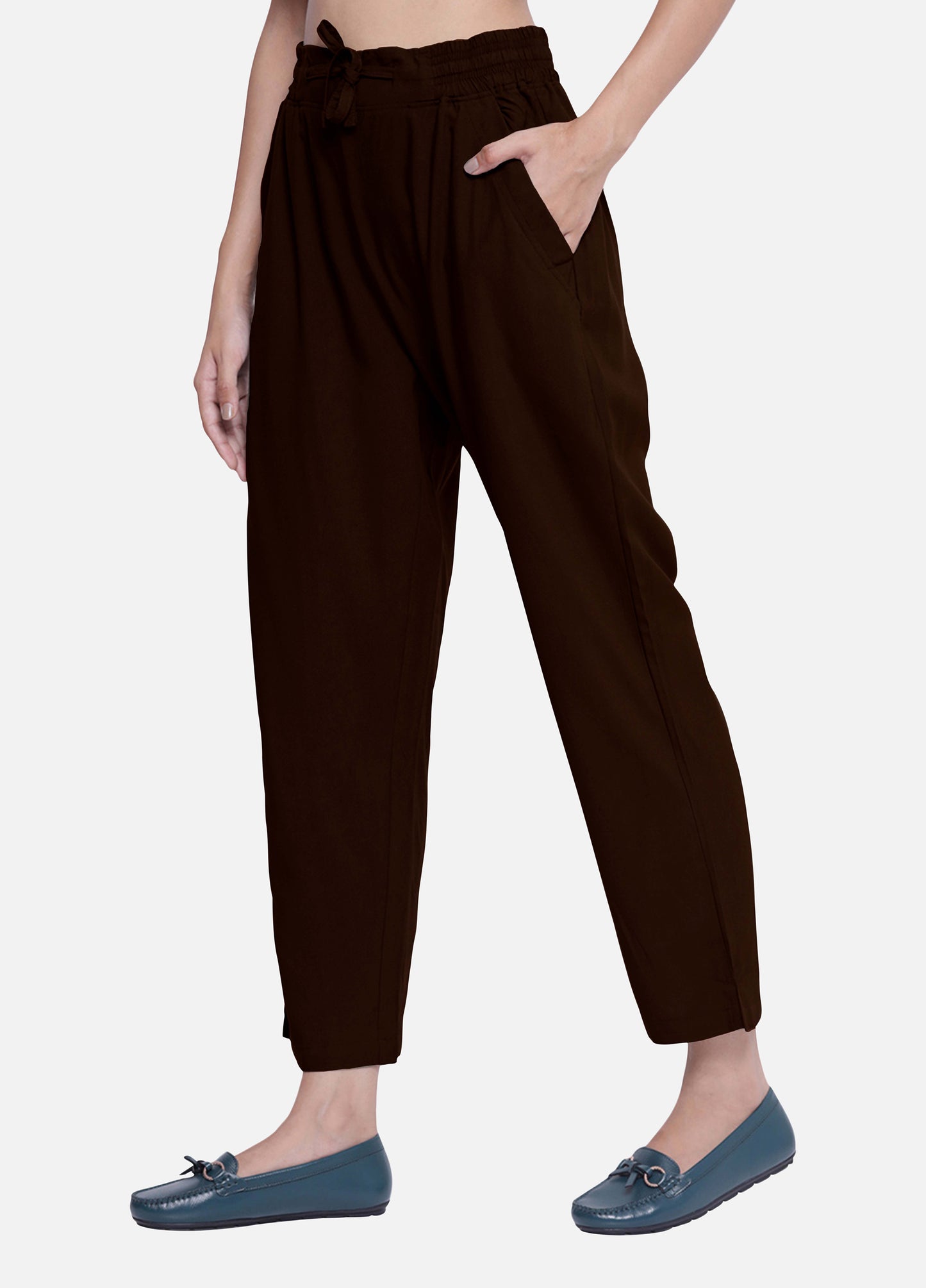 Cigarette Trousers for Women's - Rum Raisin