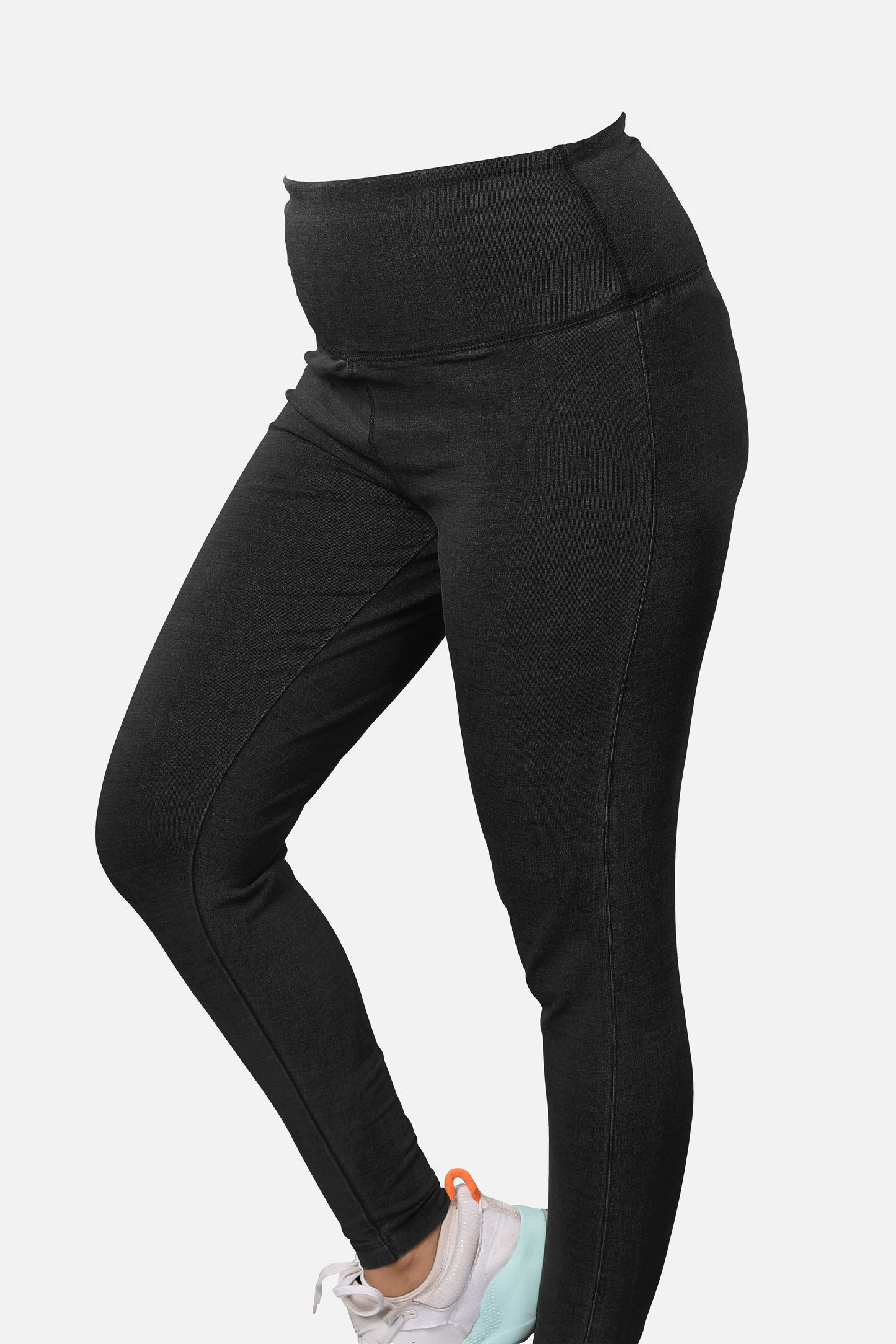 Shop womens knitted black denim jeggings, featuring a trendy design with a flattering fit, ideal for everyday fashion, available online