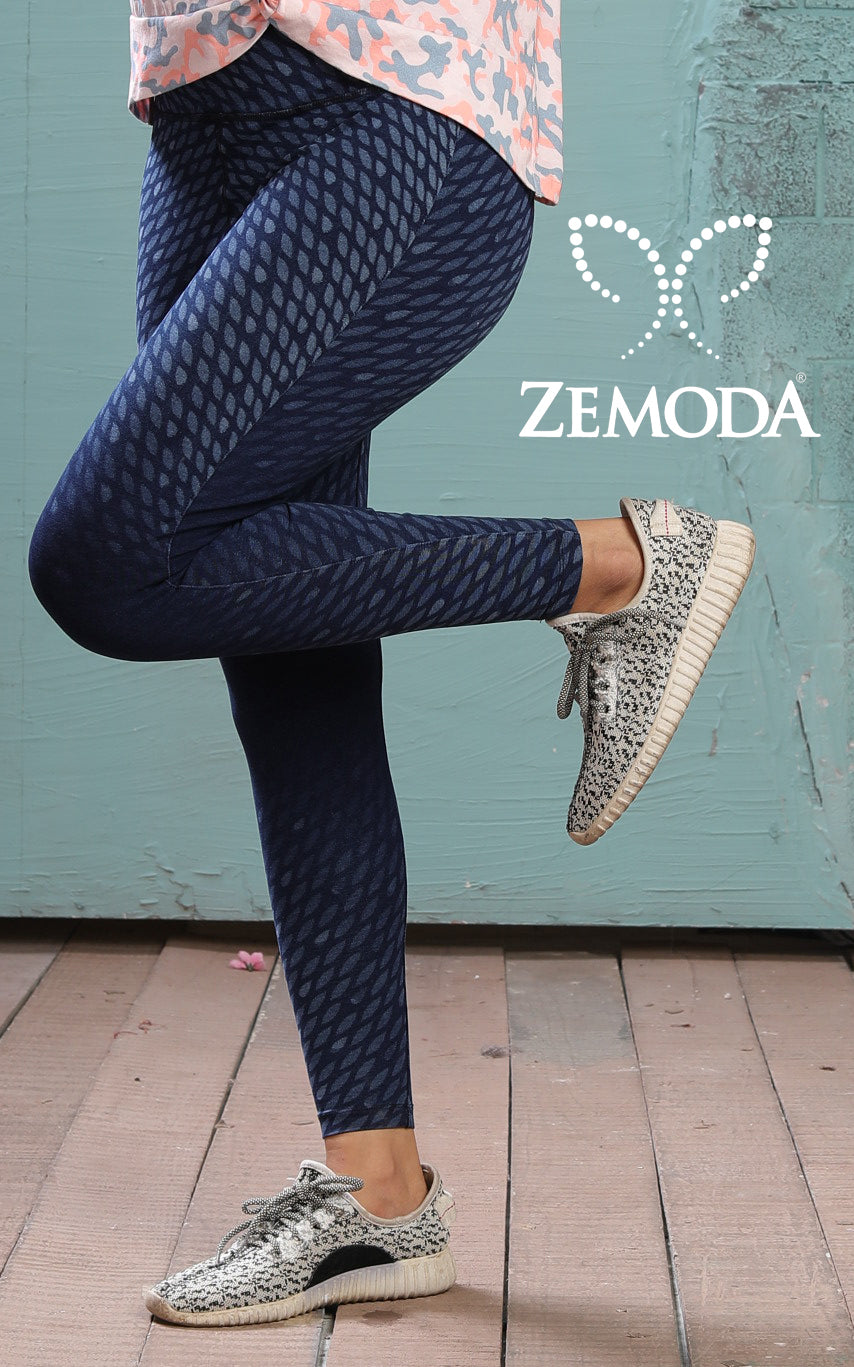 Stylish knit denim jeggings with laser prints for women, featuring a modern design and comfortable fabric, available online